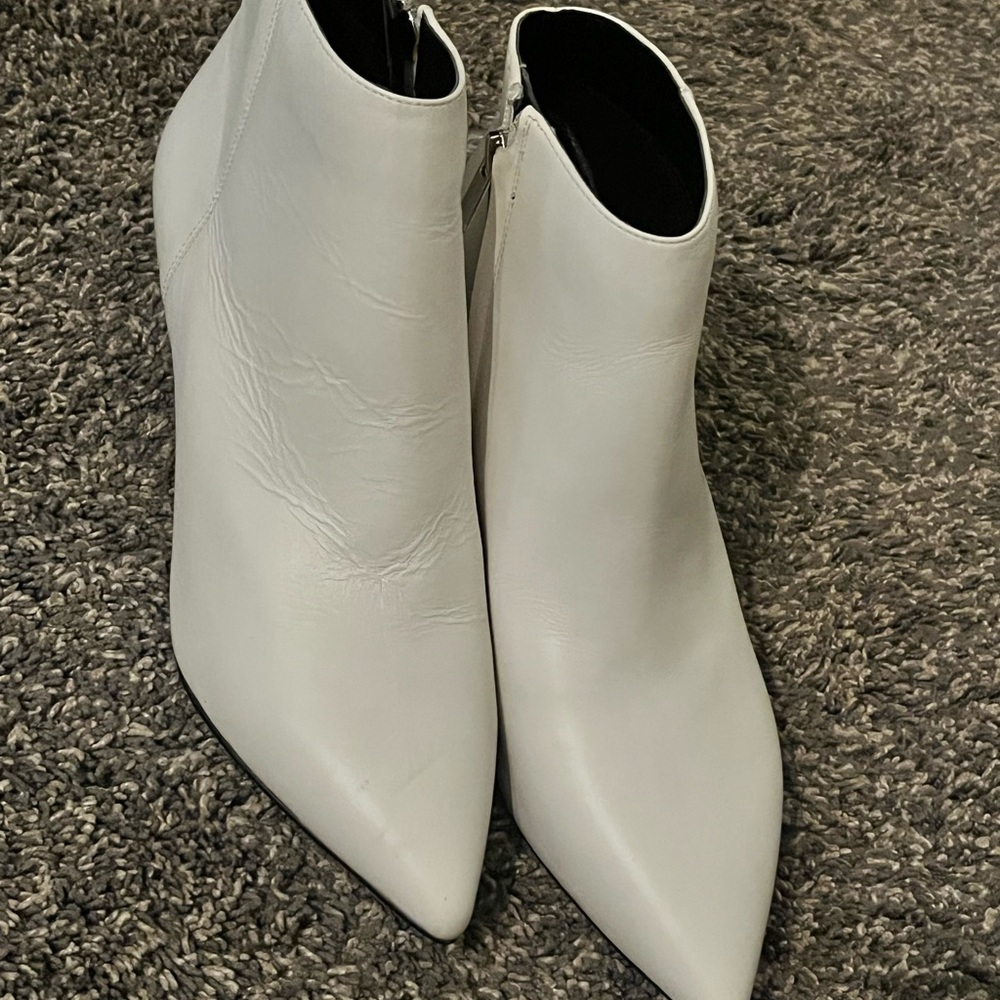 Sam Edelman White Ankle Booties